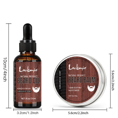 LOCKMIO Men's Whiskers Balm & Oil Sandalwood Scent