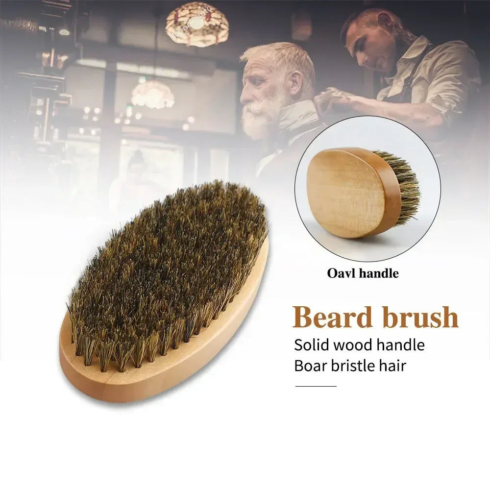 Boar Bristle Wood Beard Brush Kits