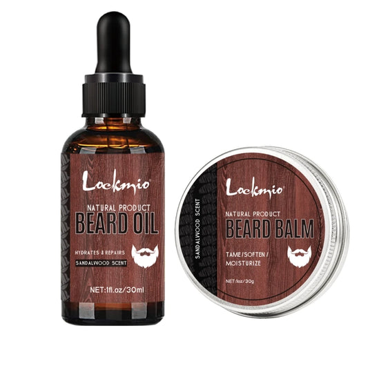 LOCKMIO Men's Whiskers Balm & Oil Sandalwood Scent