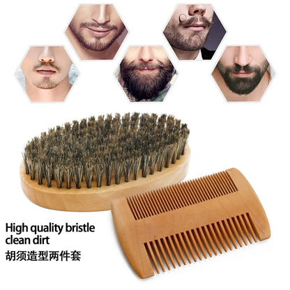 Shaving Brush Comb Men Mustache Comb Kit