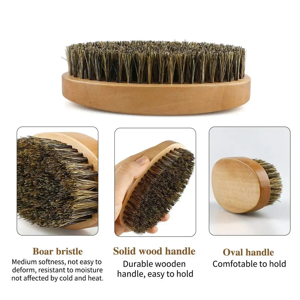 Boar Bristle Wood Beard Brush Kits