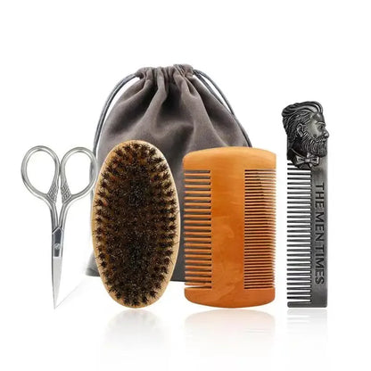 Boar Bristle Wood Beard Brush Kits