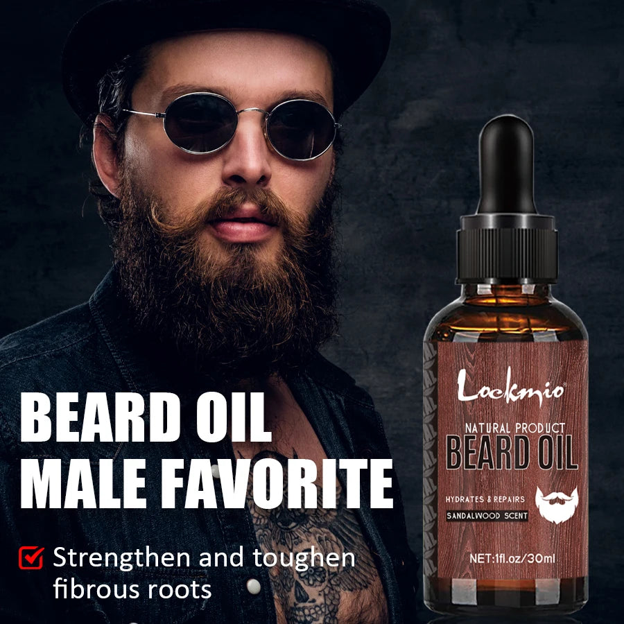 LOCKMIO Men's Whiskers Balm & Oil Sandalwood Scent