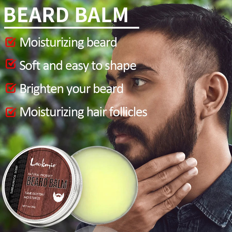 LOCKMIO Men's Whiskers Balm & Oil Sandalwood Scent